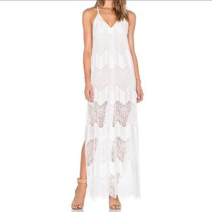 Alice + Olivia Vandy White Lace Racerback Maxi Dress